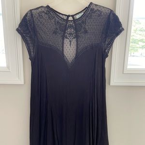 Flowy black dress with lace open back